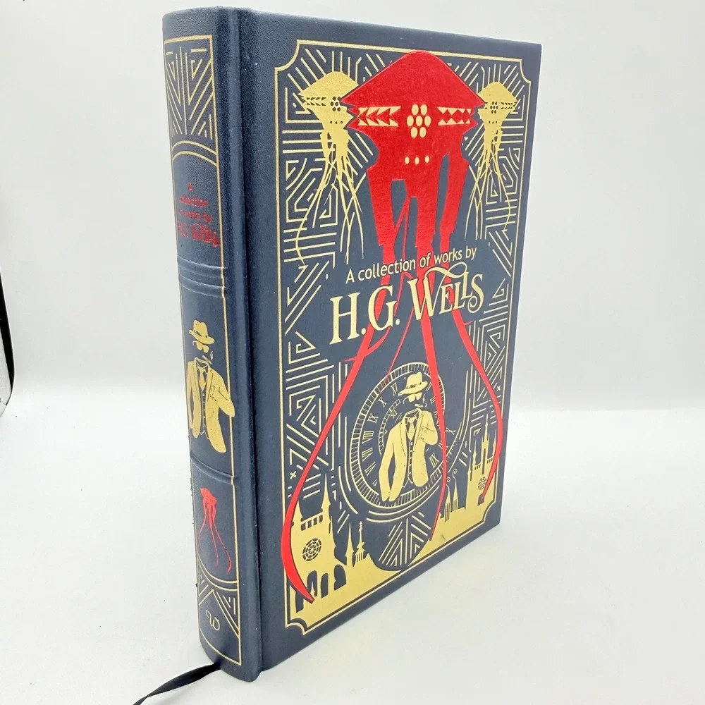 HG Wells Collection of Works Hardcover Wilco Leather Bound Gilt Edge 2023 Sci-Fi